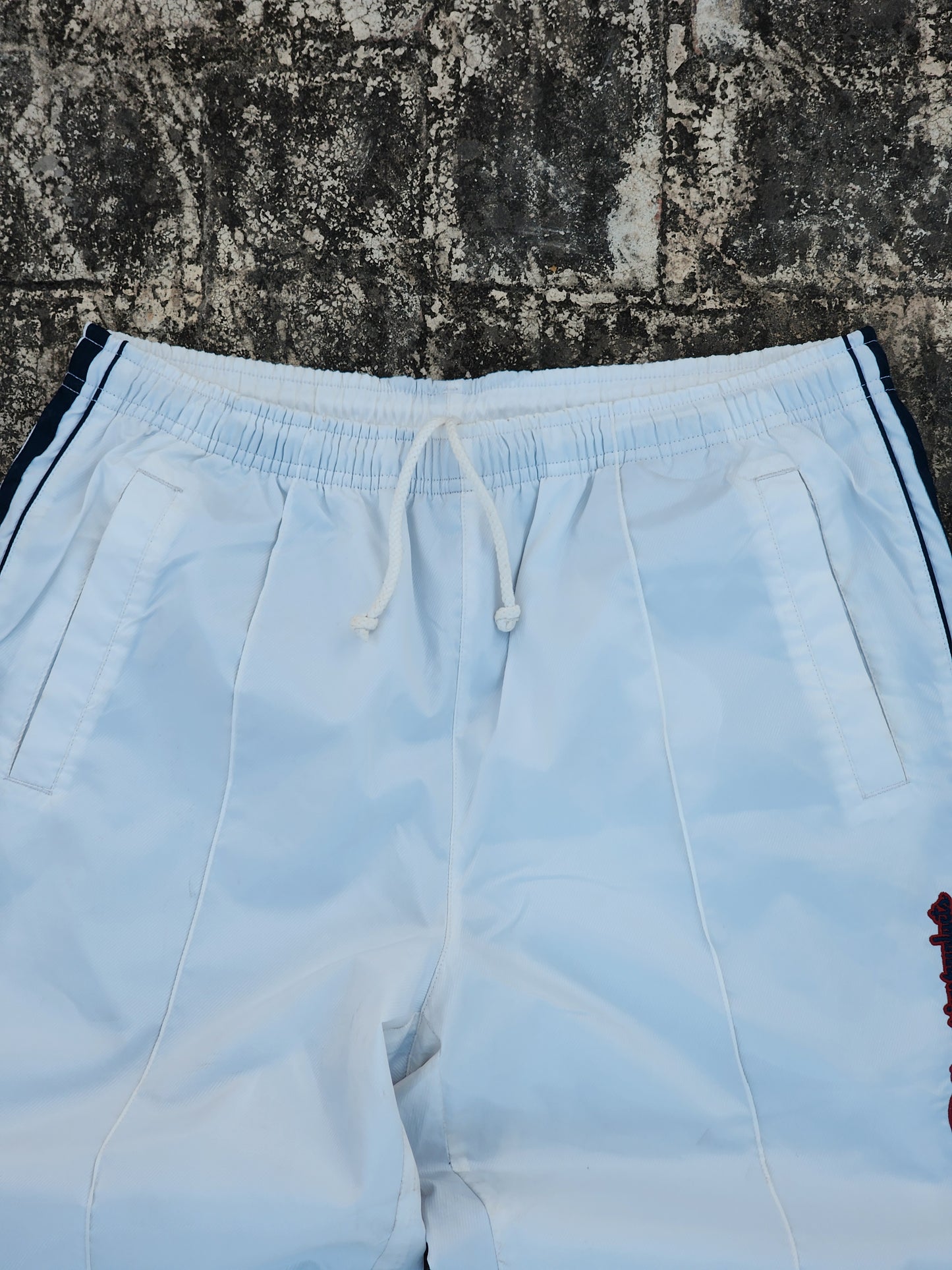 Vintage Champion White Pleated Trackpants (S)