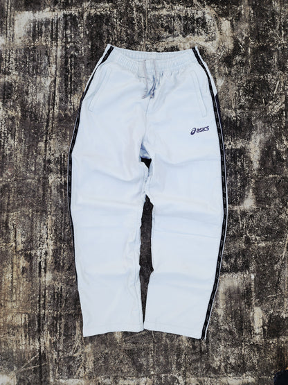 Vintage Silver Asics Striped Baggy Trackpants (M)