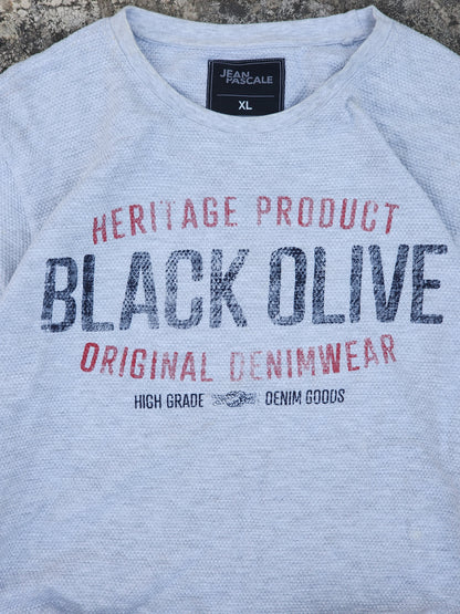 Vintage Grey Texturized Jean Pascale Black Oliver Sweatshirt (M)