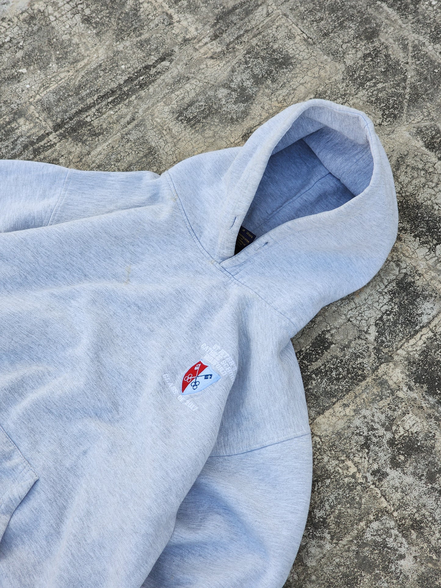 Uneek Classic ST Peter's Catholic School Guildford Class of 2017 Grey Hoodie Cropped Fit (M)