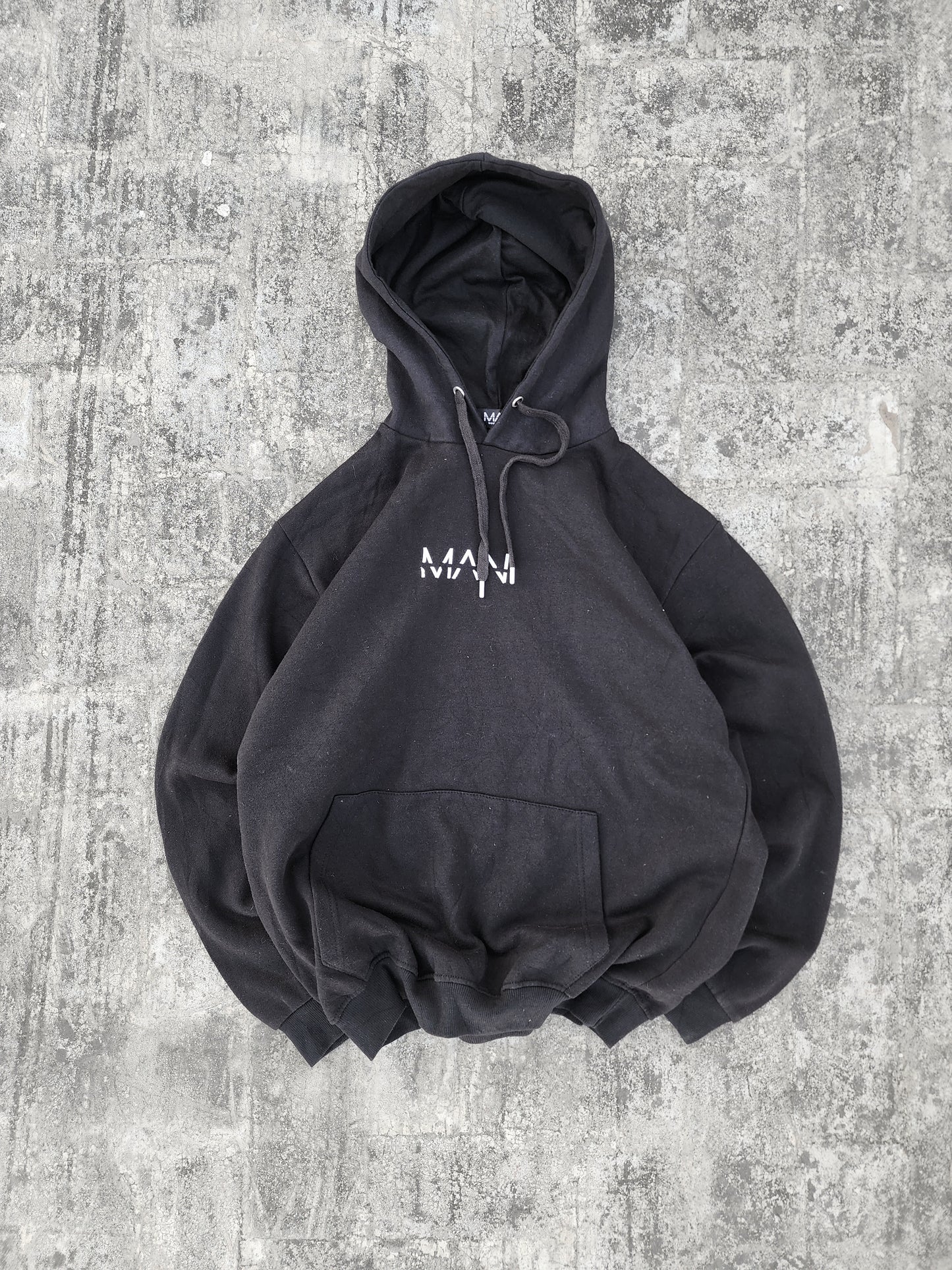 Boohooman Basic Black Oversized Hoodie (L)