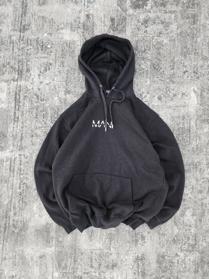 Boohooman Basic Black Oversized Hoodie (L)