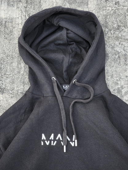 Boohooman Basic Black Oversized Hoodie (L)