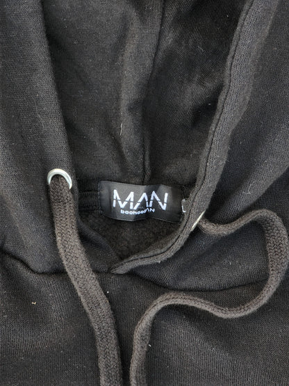 Boohooman Basic Black Oversized Hoodie (L)