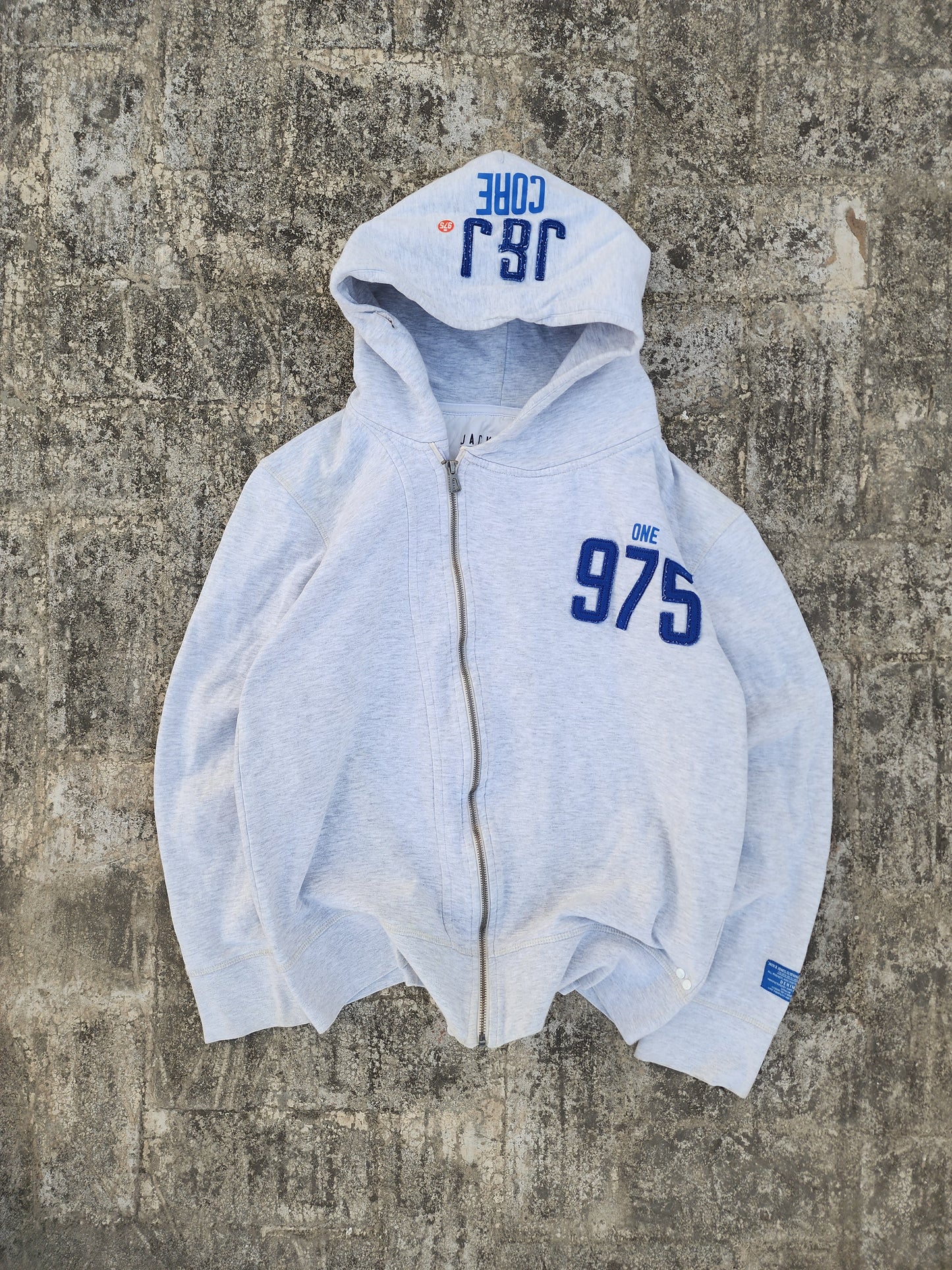 Vintage Jack and Jones One 975 Tilted Zipper Hoodie (Cropped Fit) (S/M)