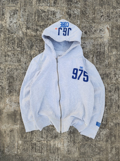 Vintage Jack and Jones One 975 Tilted Zipper Hoodie (Cropped Fit) (S/M)