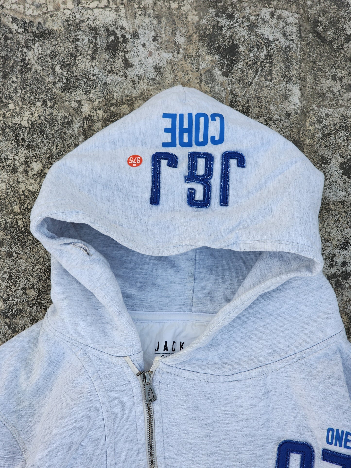 Vintage Jack and Jones One 975 Tilted Zipper Hoodie (Cropped Fit) (S/M)