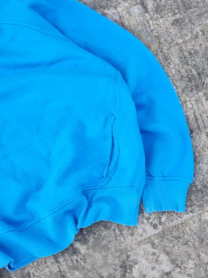 Plain Blue Sweatshirt with Pockets (Cropped and Boxy Fit) (S/XS)