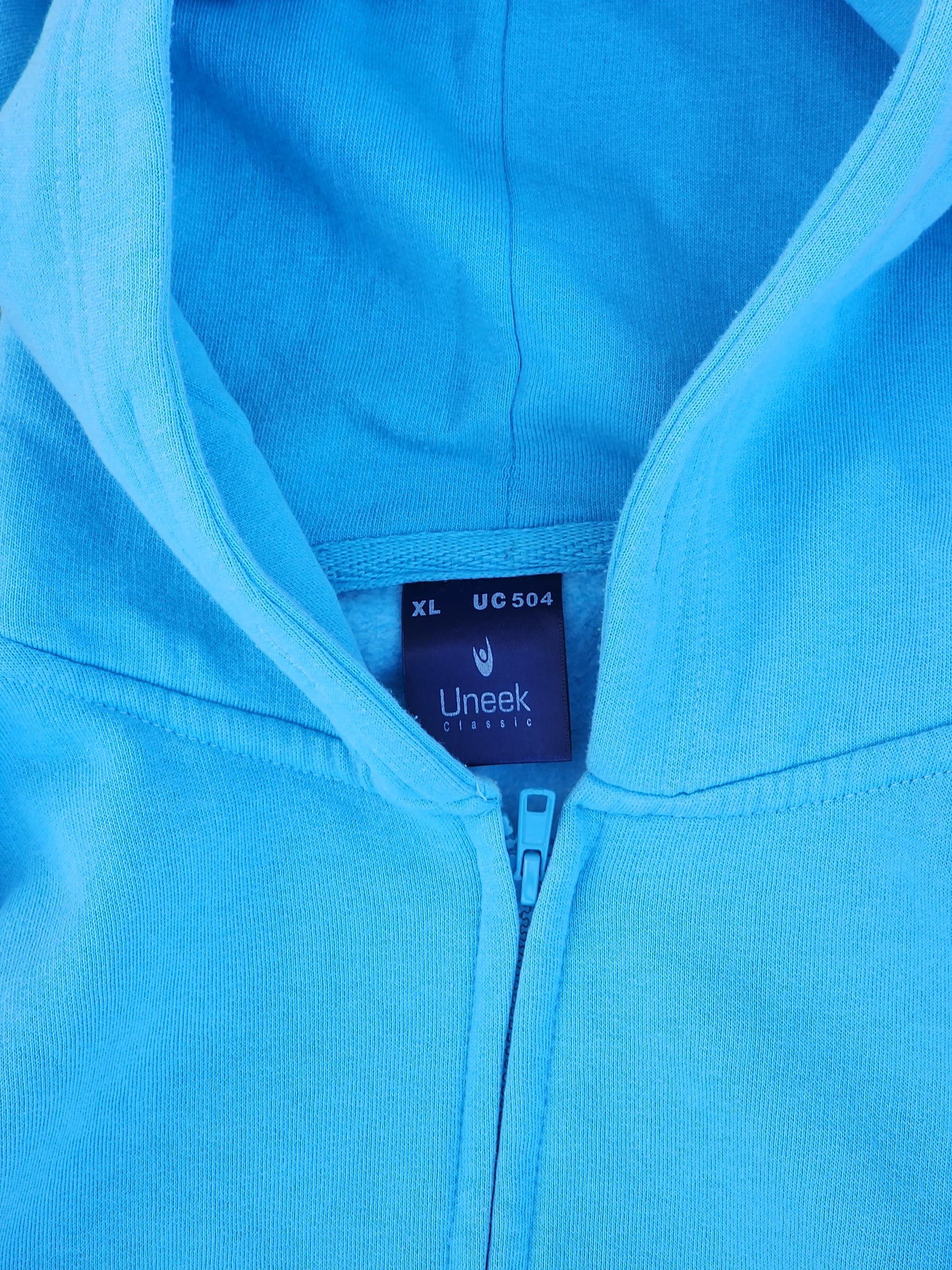 Vintage Uneek Classic Cyan Zipper Hoodie (L)