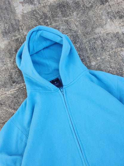 Vintage Uneek Classic Cyan Zipper Hoodie (L)