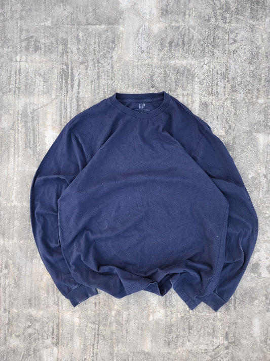 Gap Plain Dark Blue Full Sleeves Tee (L)