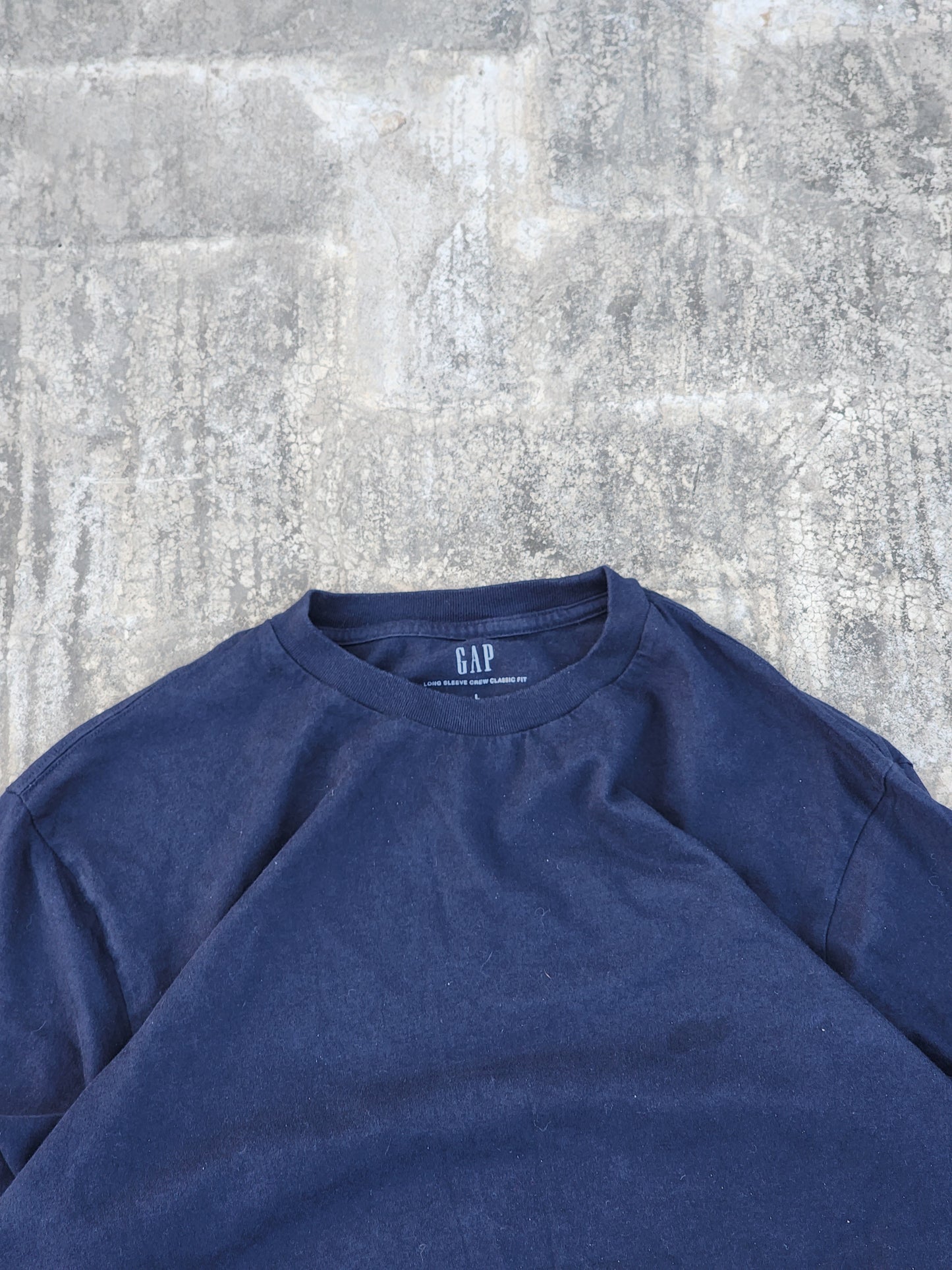 Gap Plain Dark Blue Full Sleeves Tee (L)