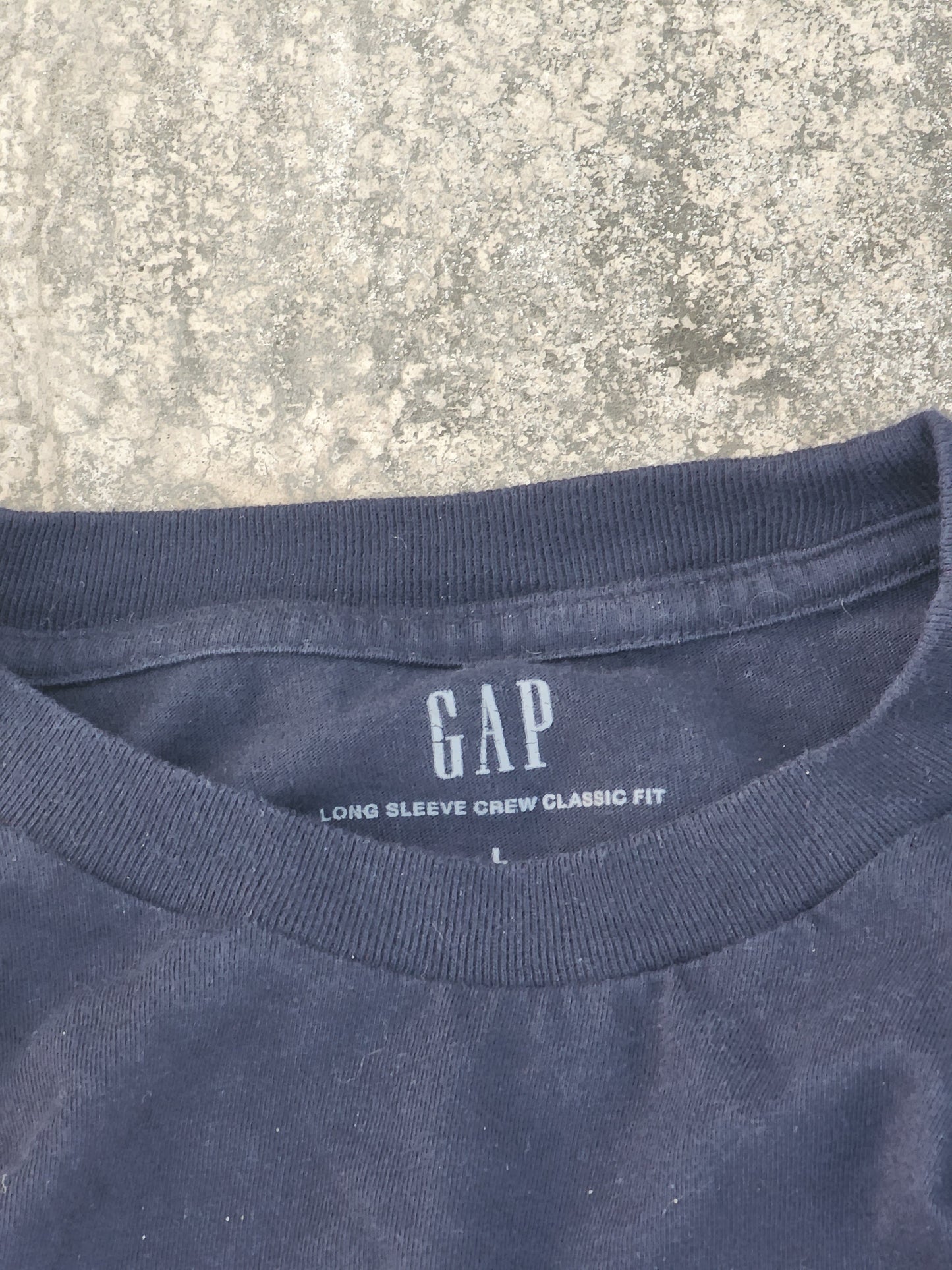 Gap Plain Dark Blue Full Sleeves Tee (L)