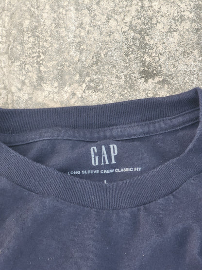 Gap Plain Dark Blue Full Sleeves Tee (L)