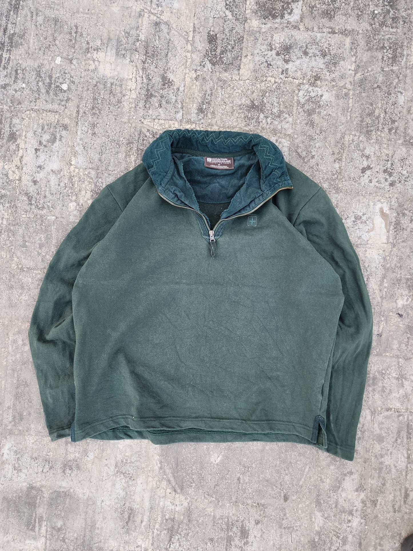 Vintage Mountain Warehouse Dark Green Cropped Quarter Zip (M)