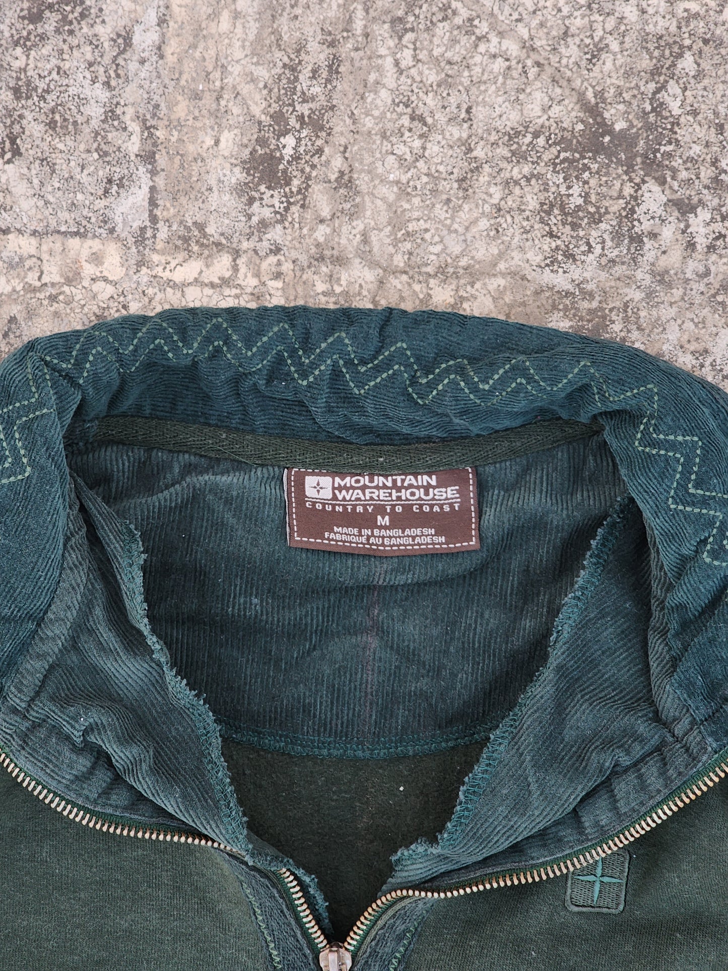 Vintage Mountain Warehouse Dark Green Cropped Quarter Zip (M)