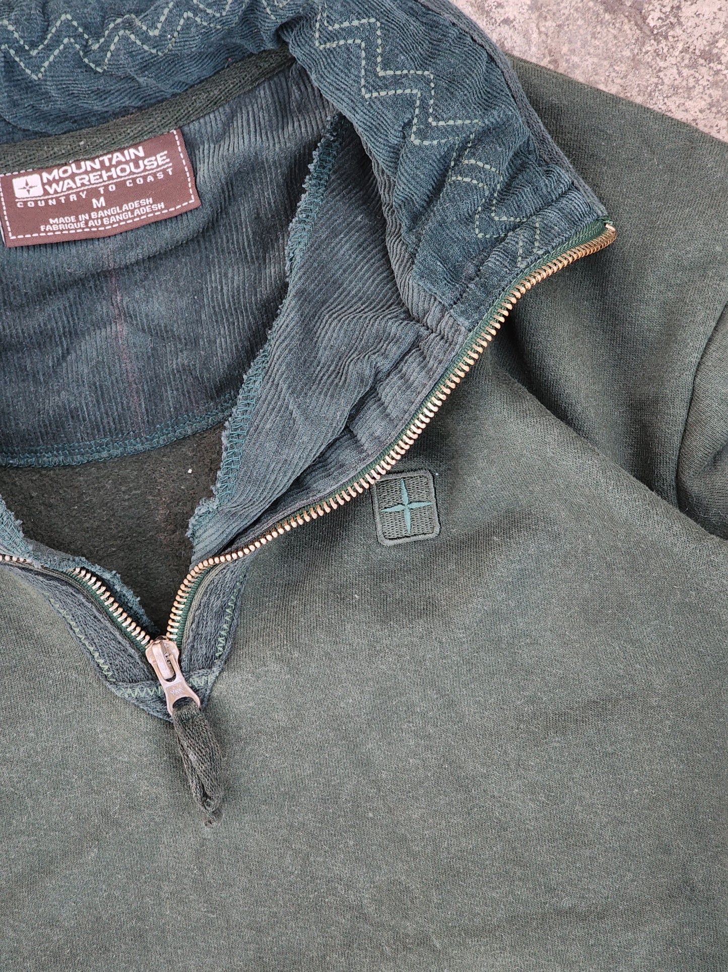 Vintage Mountain Warehouse Dark Green Cropped Quarter Zip (M)