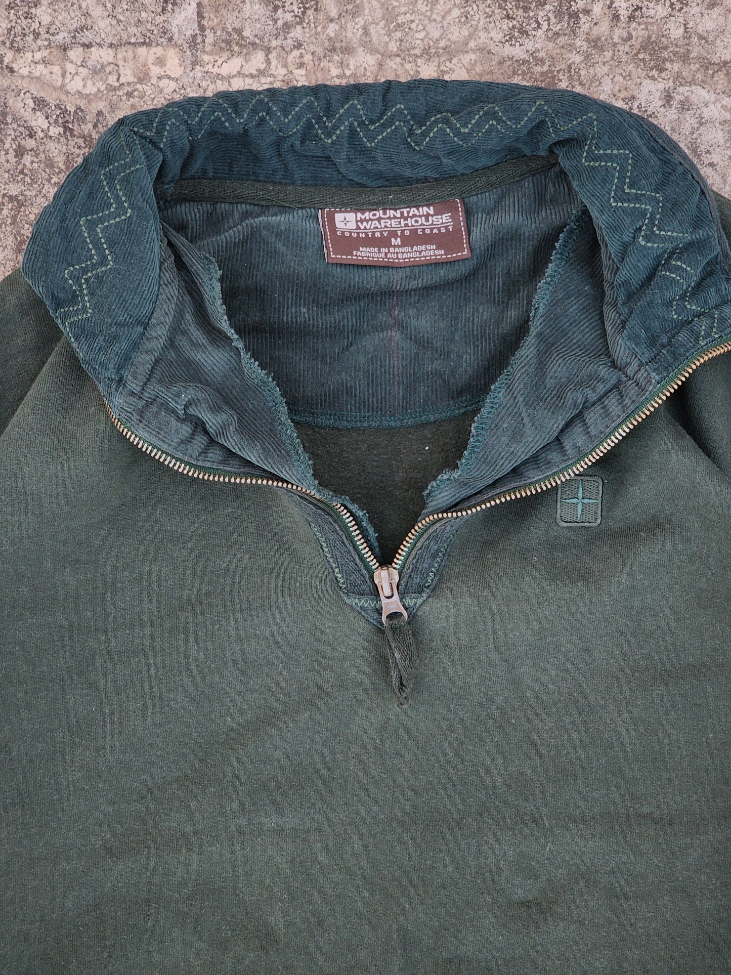 Vintage Mountain Warehouse Dark Green Cropped Quarter Zip (M)