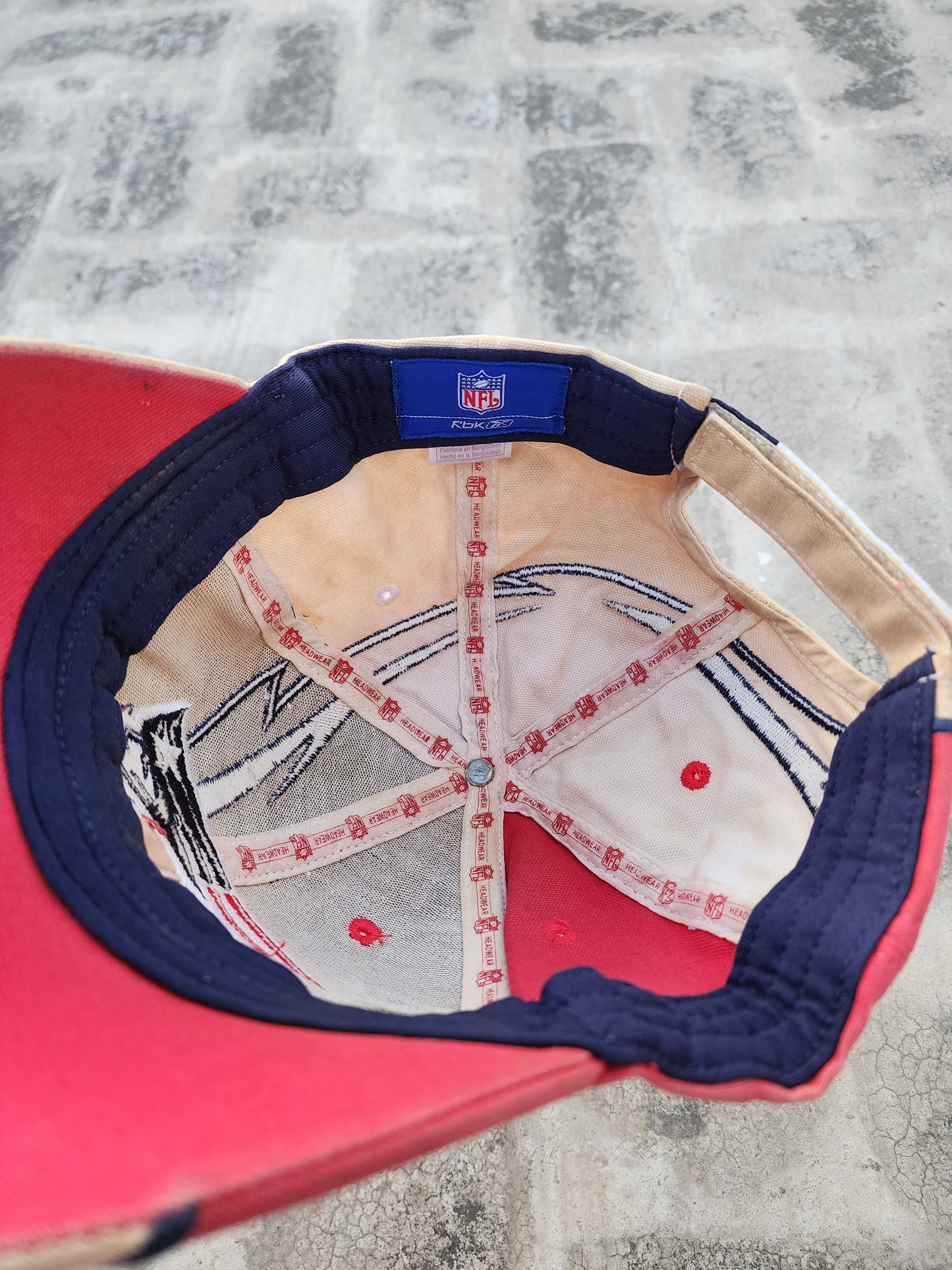 Vintage Rebook Maroon and Beige NFL Patriots Cap