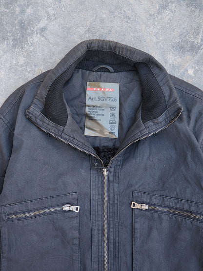 Vintage Prada Black Texturized Double Pocket Jacket (M/L)