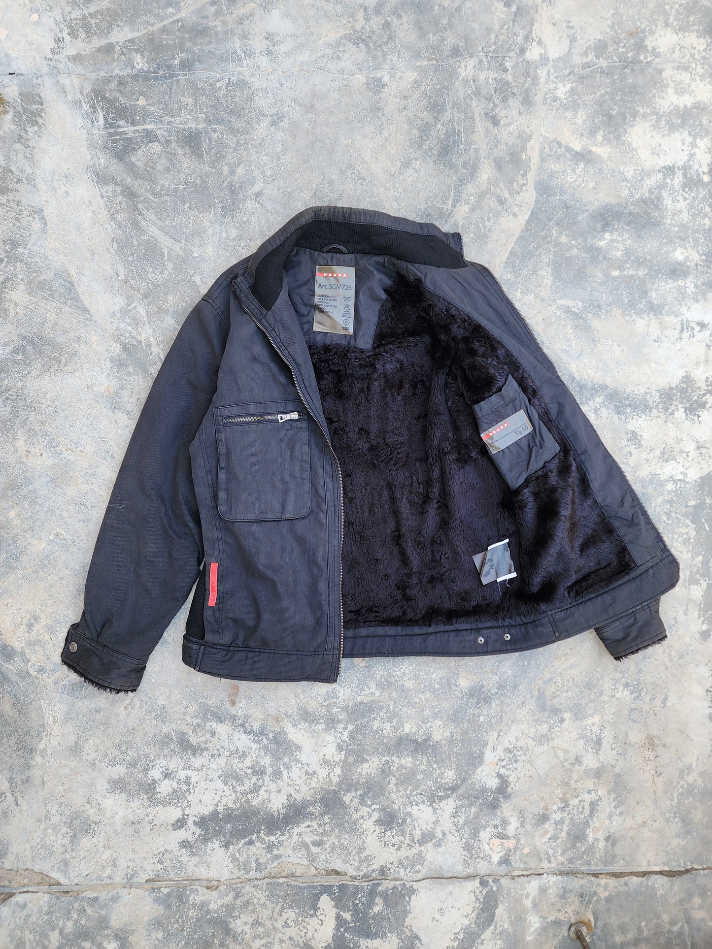 Vintage Prada Black Texturized Double Pocket Jacket (M/L)
