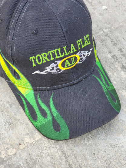Vintage Tortilla Flat Green Flames Racing Cap