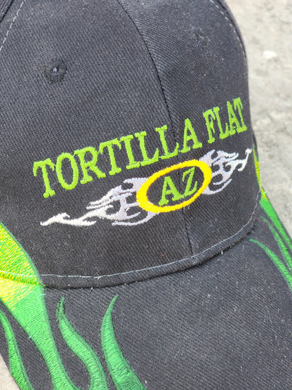 Vintage Tortilla Flat Green Flames Racing Cap
