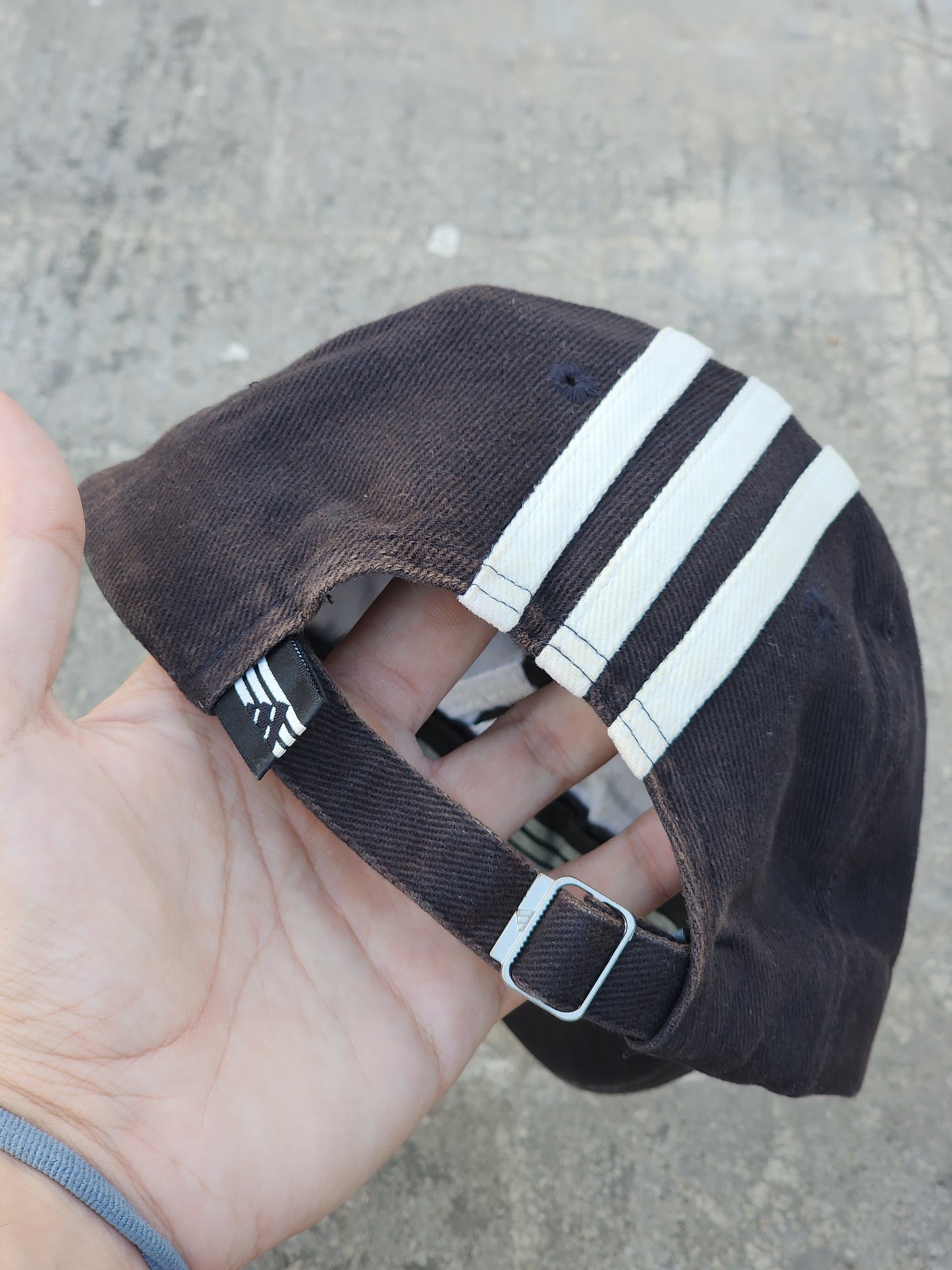 Vintage Adidas Three Stripes Black Faded Cap