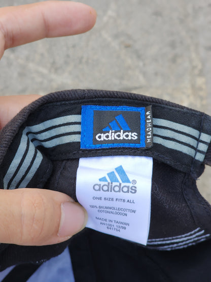 Vintage Adidas Three Stripes Black Faded Cap