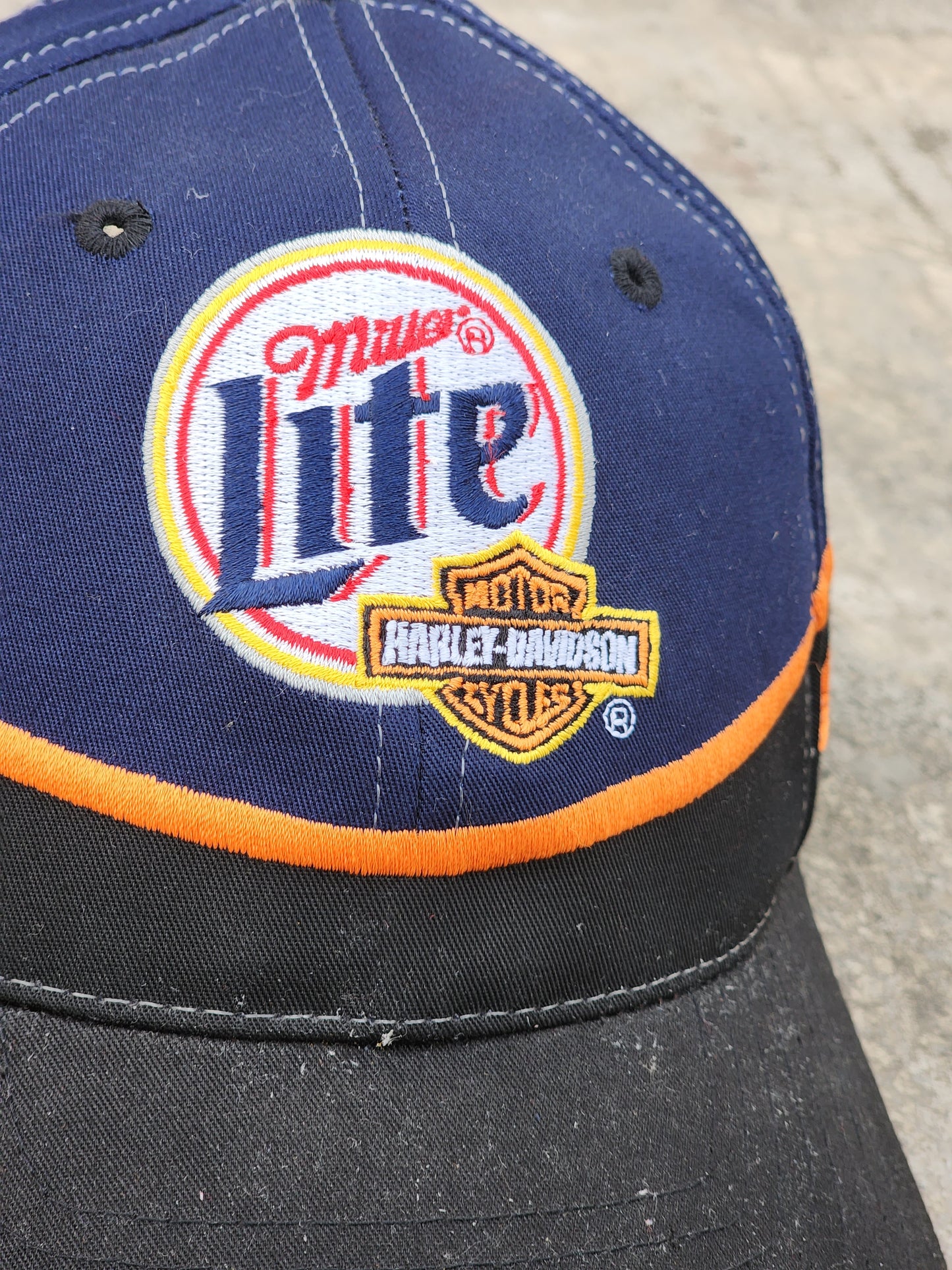 Vintage Harley Davidson Miller Lite Hat Strapback NASCAR Rusty Wallace Cap