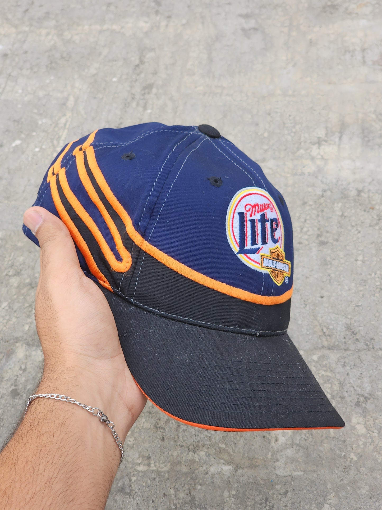 Vintage Harley Davidson Miller Lite Hat Strapback NASCAR Rusty Wallace Cap