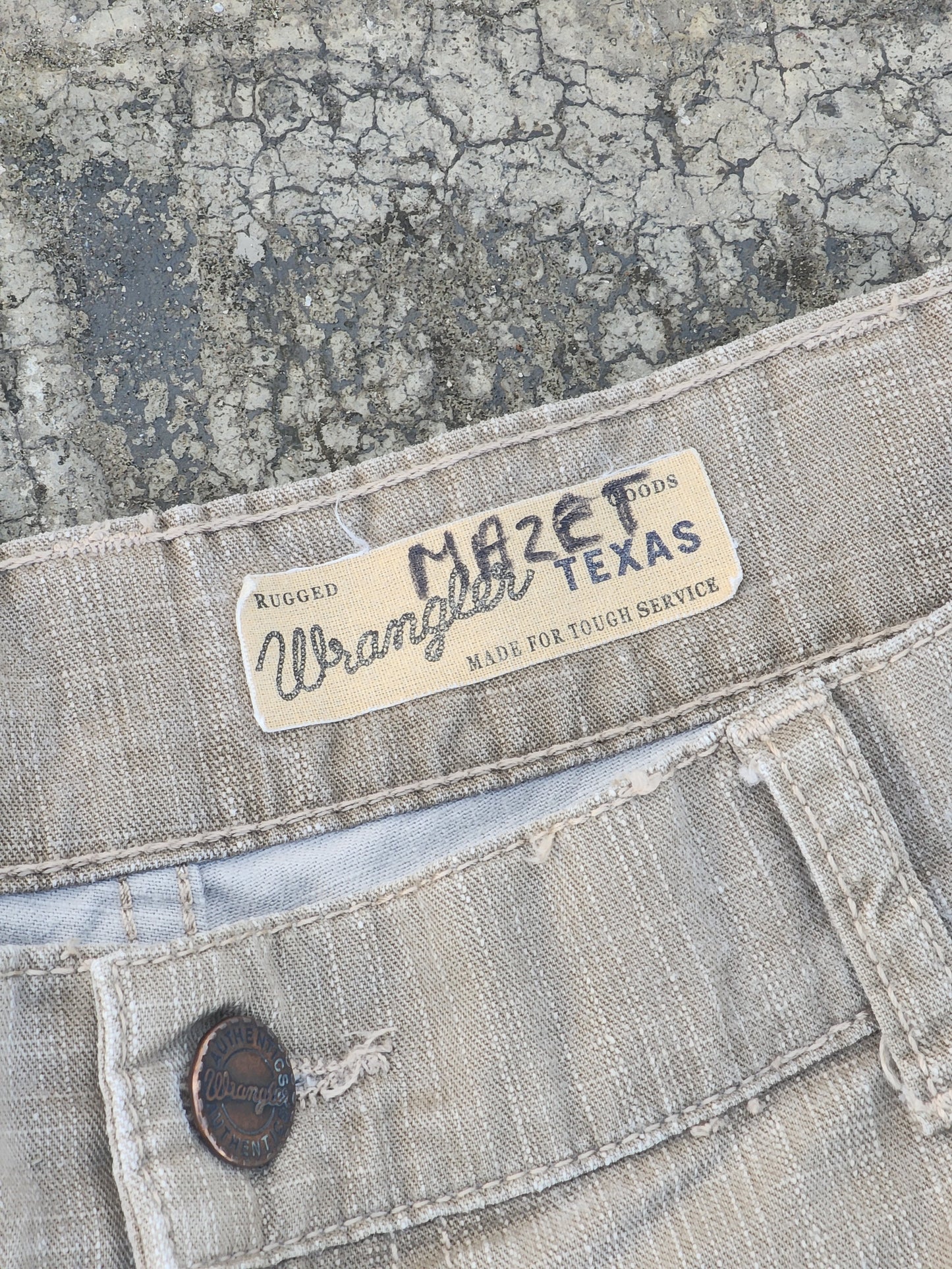 Vintage Wrangler Beige Texturized Jeans (36)