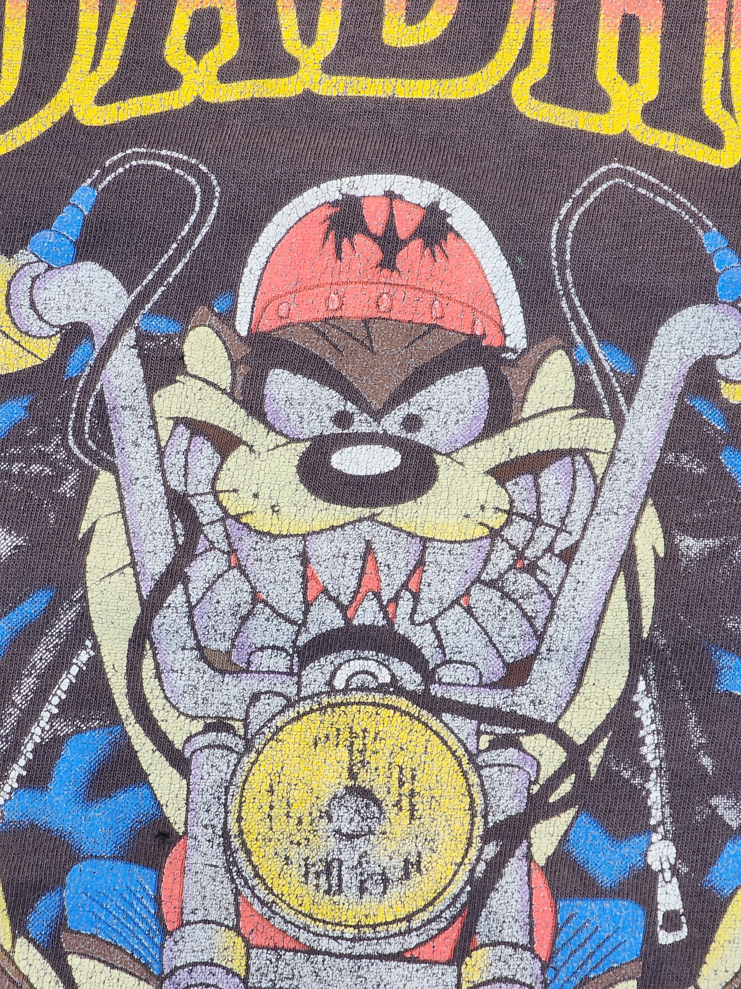 Vintage 1992 RoadHog Taz Rider Heavily Distressed and Heavily Faded Tee (M)
