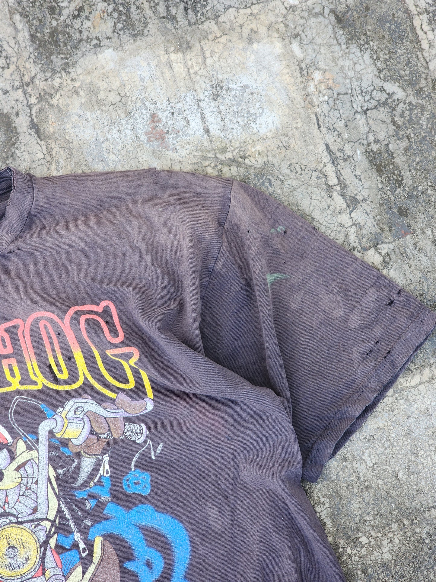 Vintage 1992 RoadHog Taz Rider Heavily Distressed and Heavily Faded Tee (M)