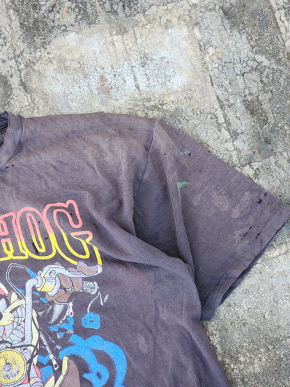 Vintage 1992 RoadHog Taz Rider Heavily Distressed and Heavily Faded Tee (M)