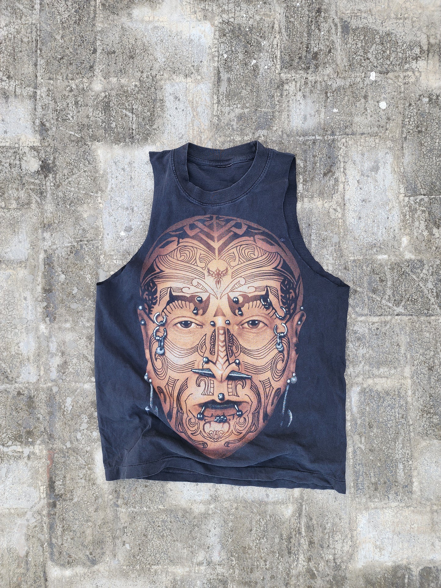 Vintage Tattoos and Piercings Graphic Handcut Tank Top (S/M)