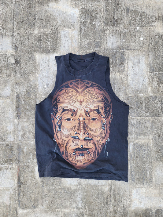 Vintage Tattoos and Piercings Graphic Handcut Tank Top (S/M)