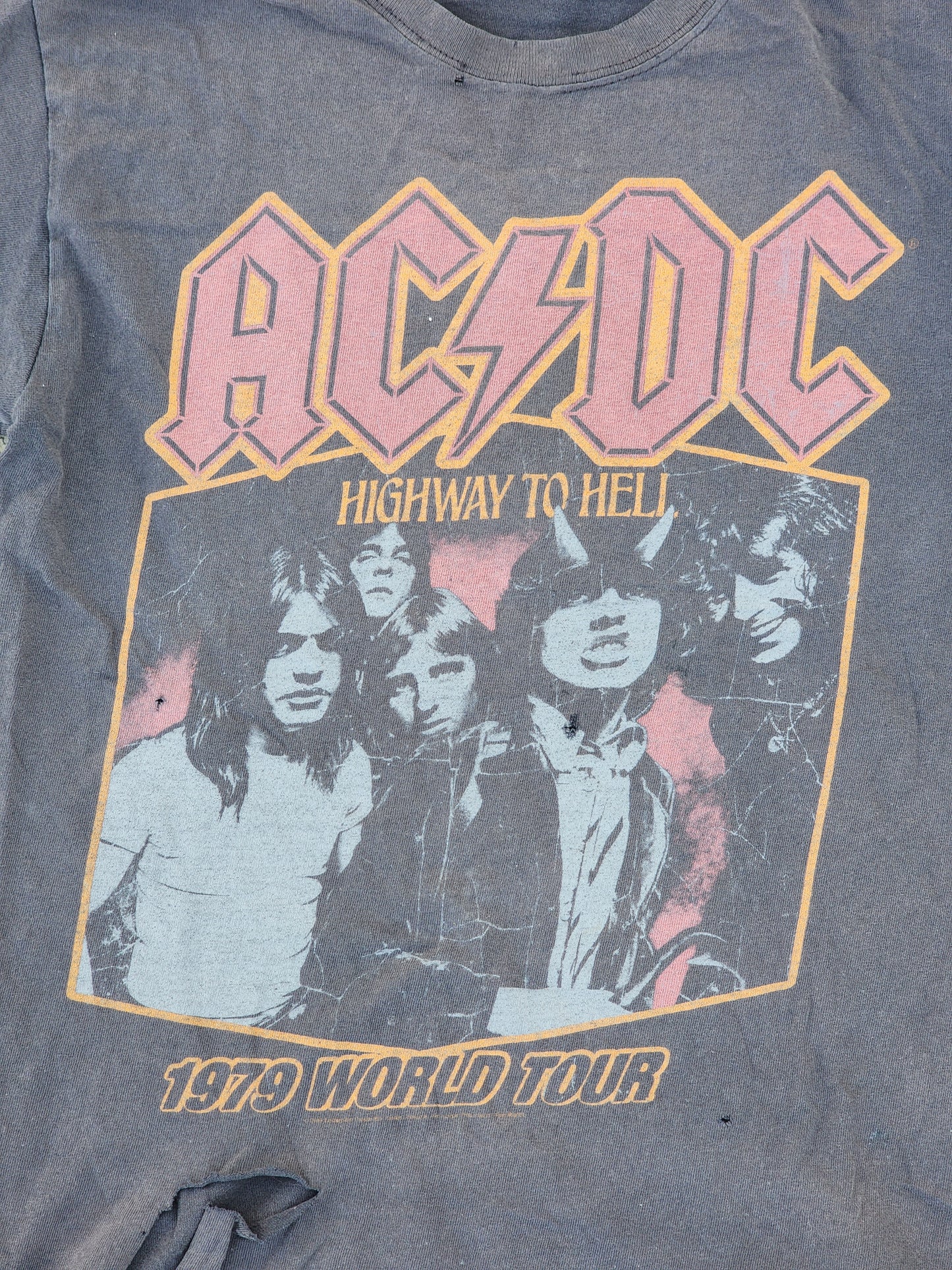 Vintage AC/DC Highway to Hell 1979 World Tour Heavily Distressed Tee (S)
