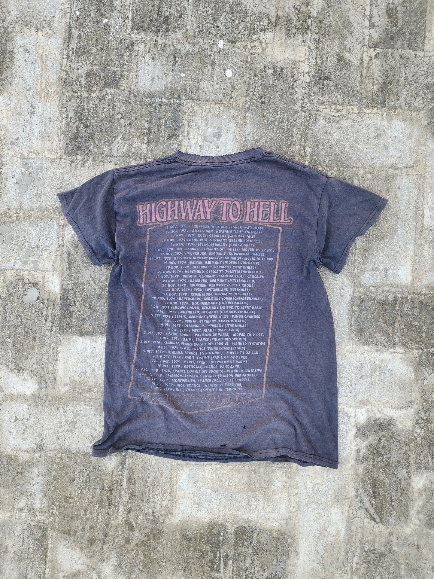 Vintage AC/DC Highway to Hell 1979 World Tour Heavily Distressed Tee (S)