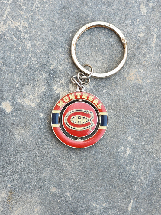 Vintage NHL Montreal Canadiens Spinning Keychain / Pendant