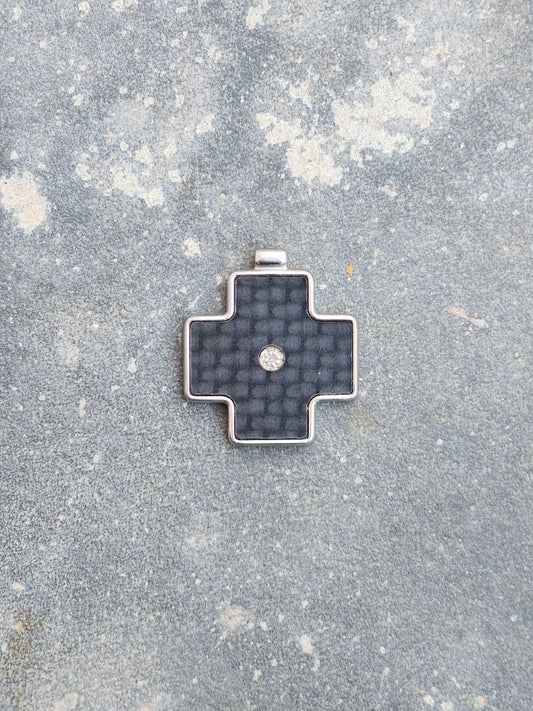 Vintage Morrelato Carbon Fibre Cross Pendant