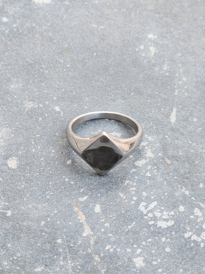 Vintage Diamond Shape Steel Ring