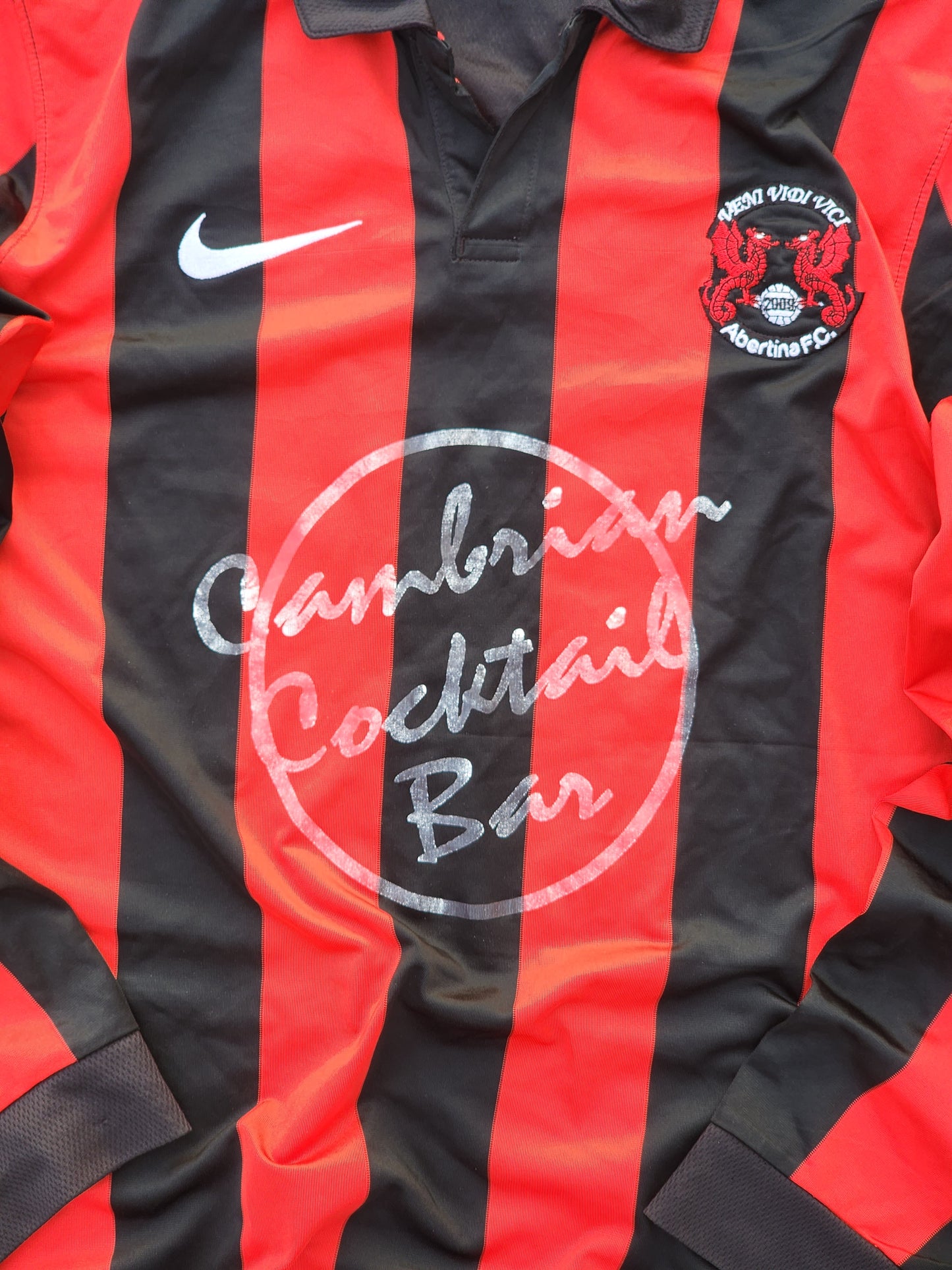 Nike Abertina Football Club Black and Red Jersey (L)