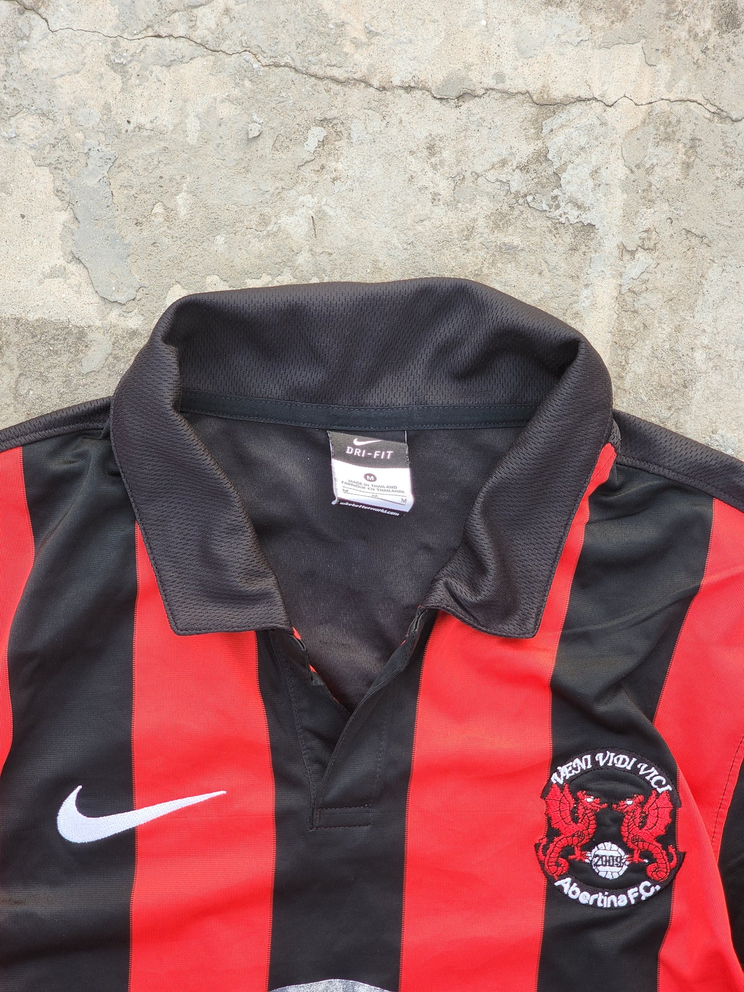 Nike Abertina Football Club Black and Red Jersey (L)