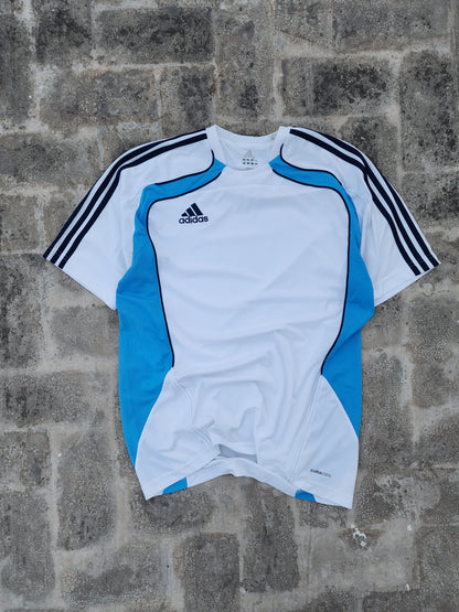 Adidas White and Blue Jersey (L)