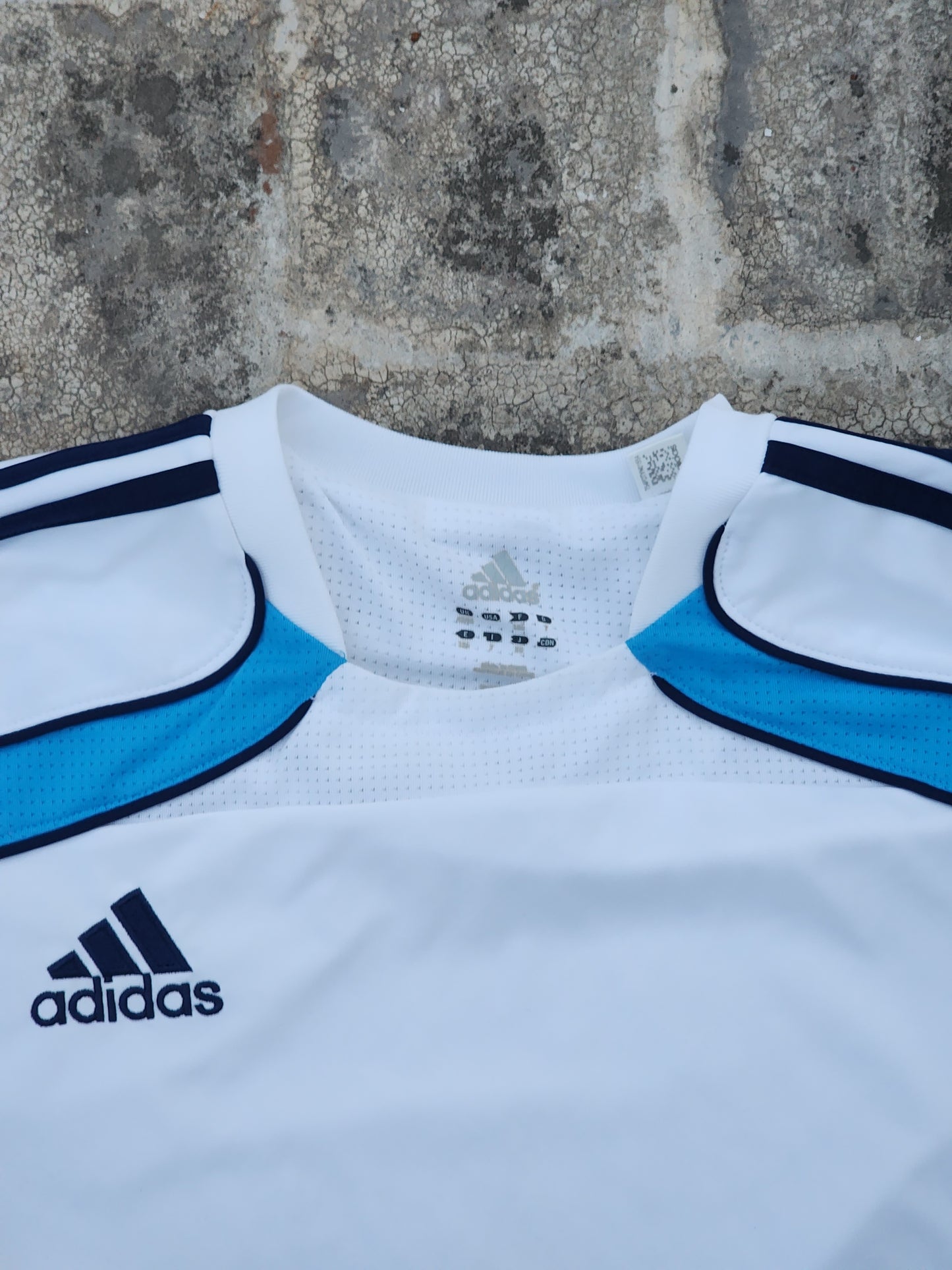 Adidas White and Blue Jersey (L)