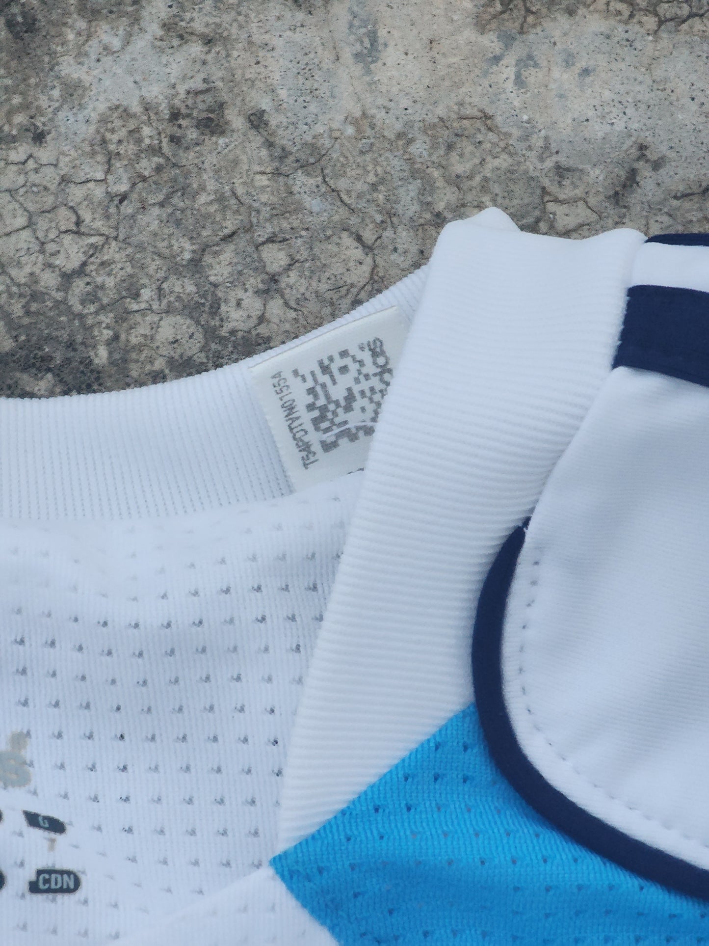 Adidas White and Blue Jersey (L)