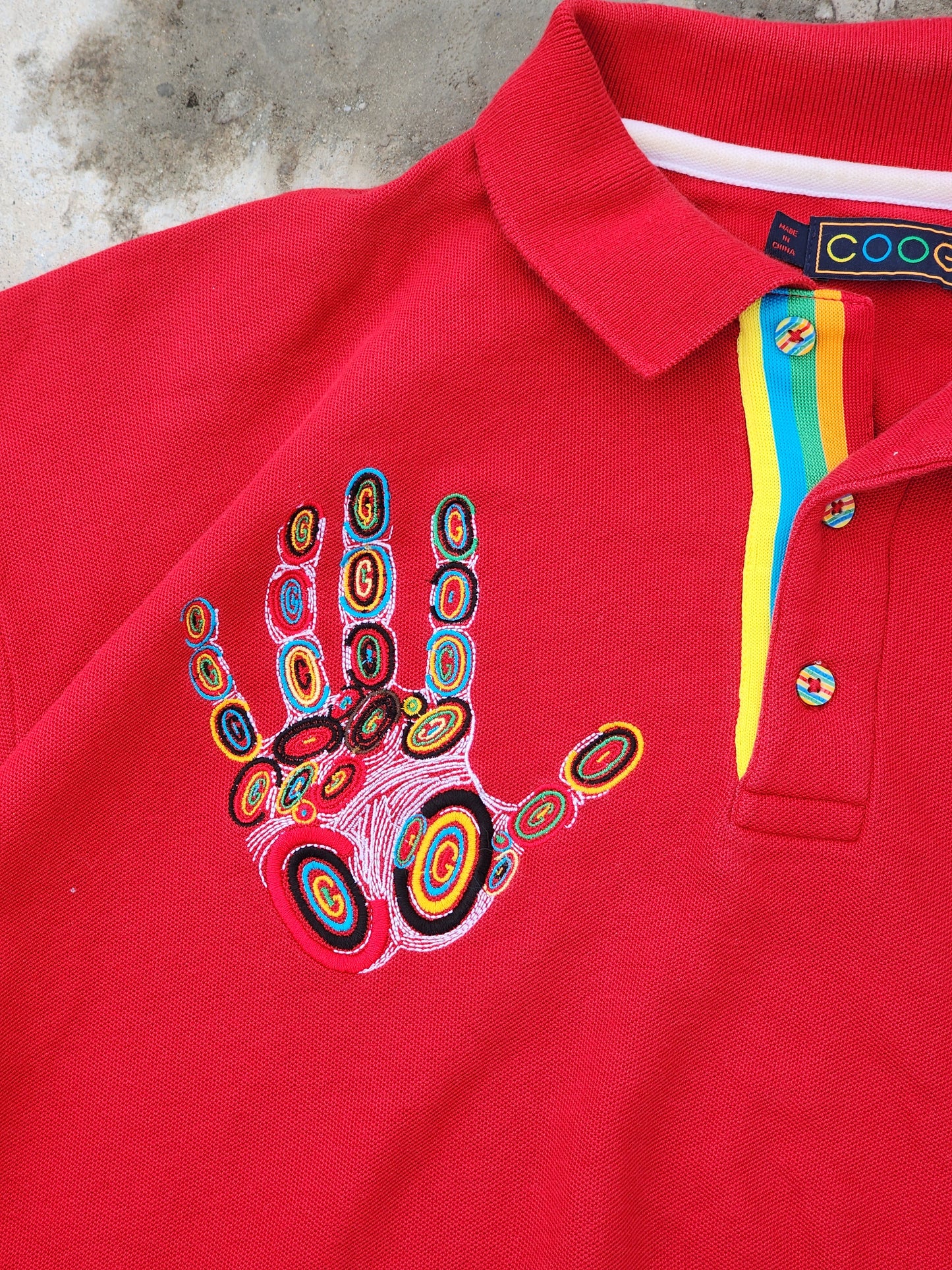 Vintage COOGI Red Polo Hand Embroidery (XXL)