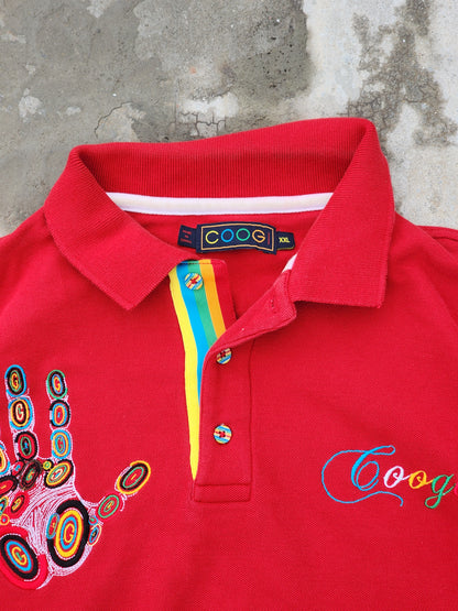 Vintage COOGI Red Polo Hand Embroidery (XXL)