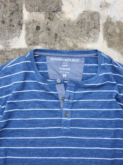 Primark Blue Vintage Full Sleeves Henley (L)